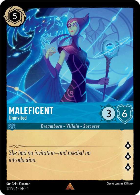 Disney Lorcana Trading Card Game - Rare - Maleficent - Uninvited - The First Chapter (1)
