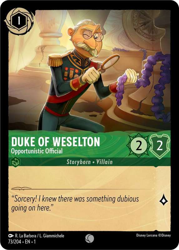 Disney Lorcana Trading Card Game - Duke of Weselton - Opportunistic Official - The First Chapter (1)