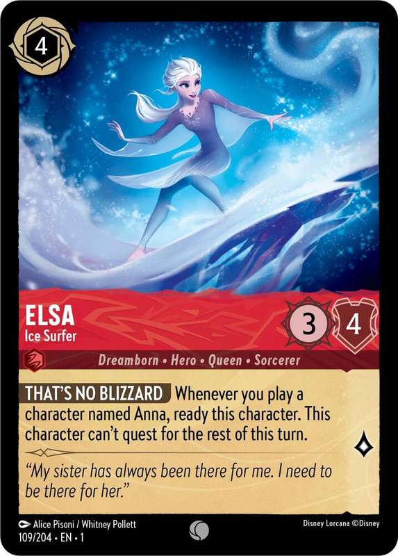 Disney Lorcana Trading Card Game - Elsa - Ice Surfer - The First Chapter (1)