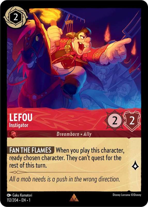 Disney Lorcana Trading Card Game - Rare - Lefou - Instigator - The First Chapter (1)