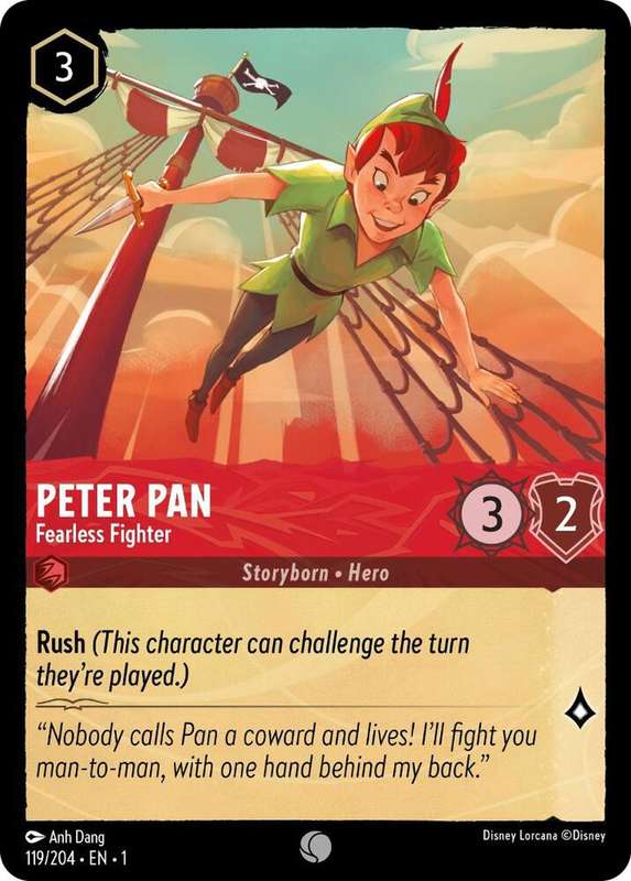 Disney Lorcana Trading Card Game - Peter Pan - Fearless Fighter - The First Chapter