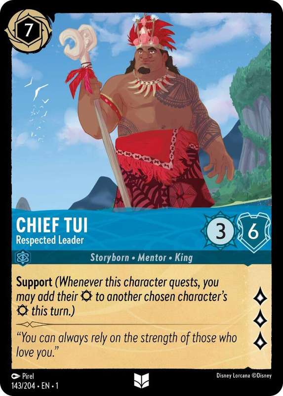 Disney Lorcana Trading Card Game - Chief Tui - Respected Leader - The First Chapter (1)