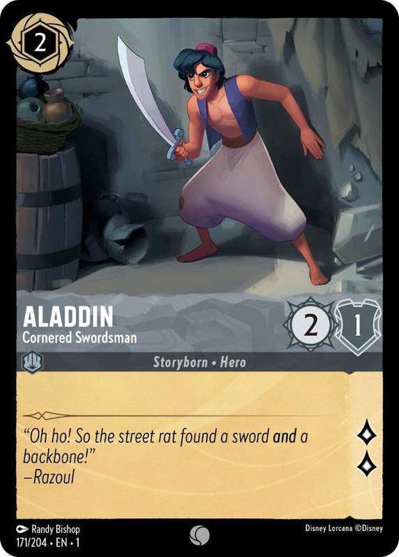 Disney Lorcana Trading Card Game - Aladdin - Cornered Swordsman - The First Chapter (1)