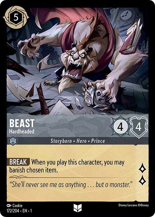 Disney Lorcana Trading Card Game - Beast - Hardheaded - The First Chapter (1)