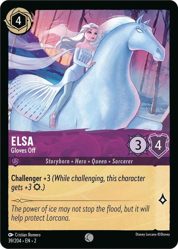 Disney Lorcana Trading Card Game - Elsa - Gloves Off - Rise of the Floodborn (2)