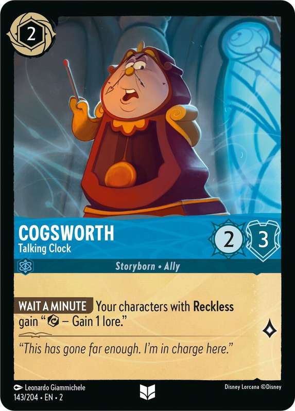 Disney Lorcana Trading Card Game - Cogsworth - Talking Clock - Rise of the Floodborn (2)
