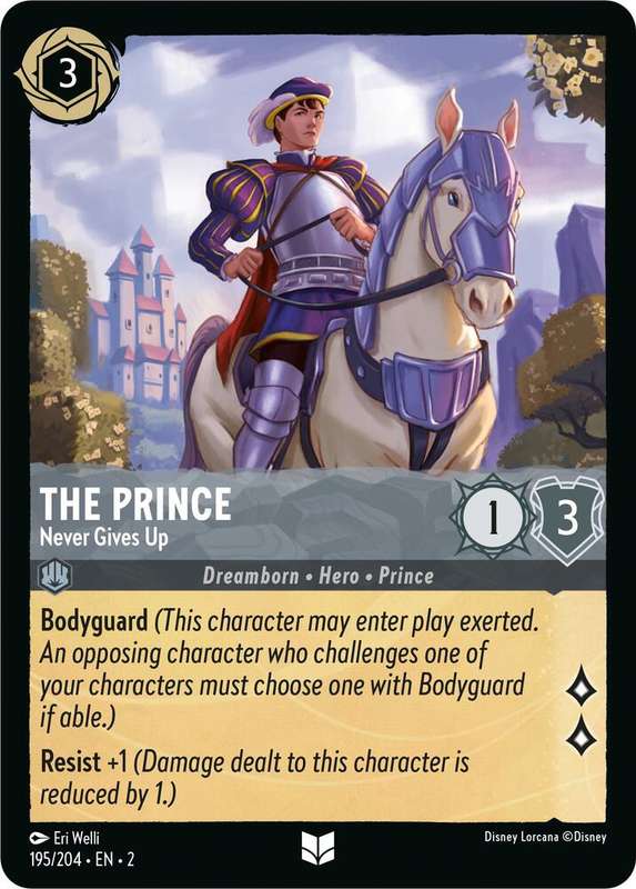 Disney Lorcana Trading Card Game - The Prince - Never Gives Up - Rise of the Floodborn (2)