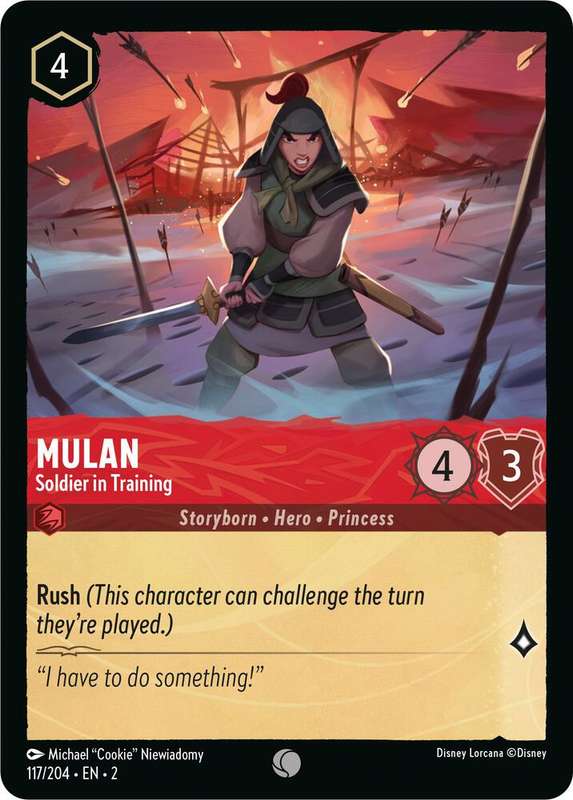 Disney Lorcana Trading Card Game - Mulan - Soldier in Training - Rise of the Floodborn (2)