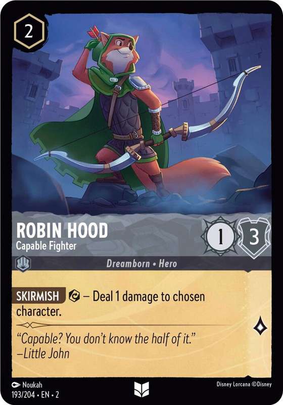 Disney Lorcana Trading Card Game - Robin Hood - Capable Fighter - Rise of the Floodborn (2)