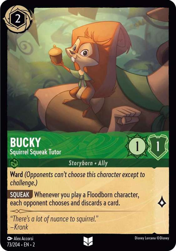 Disney Lorcana Trading Card Game - Bucky - Squirrel Squeak Tutor - Rise of the Floodborn (2)