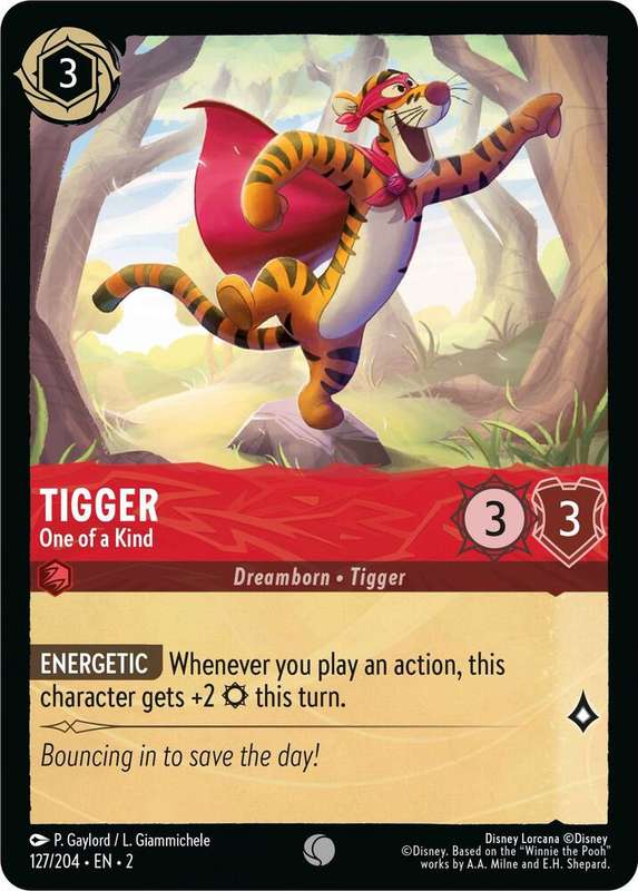 Disney Lorcana Trading Card Game - Tigger - One of a Kind - Rise of the Floodborn (2)