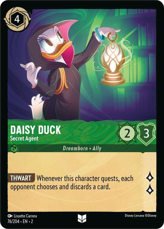 Disney Lorcana Trading Card Game - Daisy Duck - Secret Agent - Rise of the Floodborn (2)