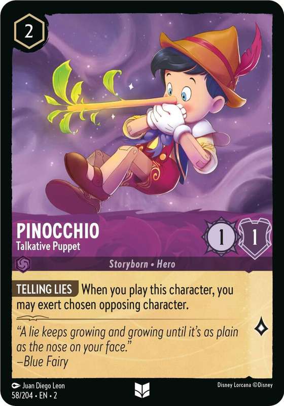 Disney Lorcana Trading Card Game - Pinocchio - Talkative Puppet - Rise of the Floodborn (2)