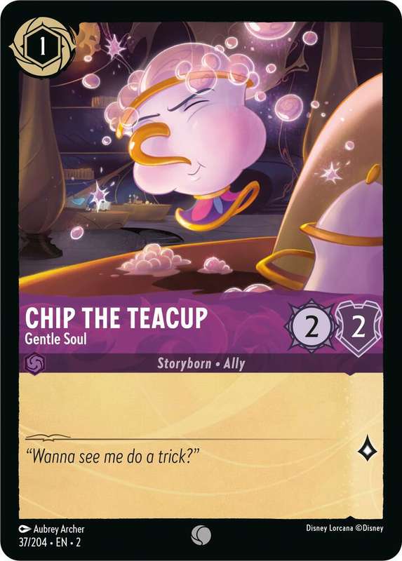 Disney Lorcana Trading Card Game - Chip the Teacup - Gentle Soul - Rise of the Floodborn (2)