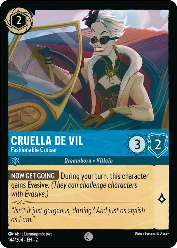 Disney Lorcana Trading Card Game - Cruella De Vil - Fashionable Cruiser - Rise of the Floodborn (2)