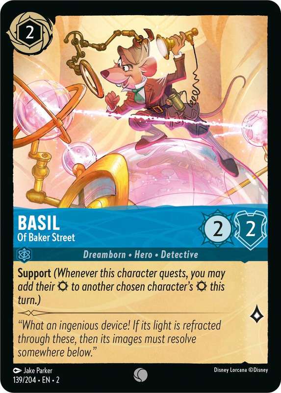 Disney Lorcana Trading Card Game - Basil - Of Baker Street - Rise of the Floodborn (2)
