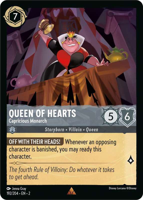 Disney Lorcana Trading Card Game - Queen of Hearts - Capricious Monarch - Rise of the Floodborn (2)