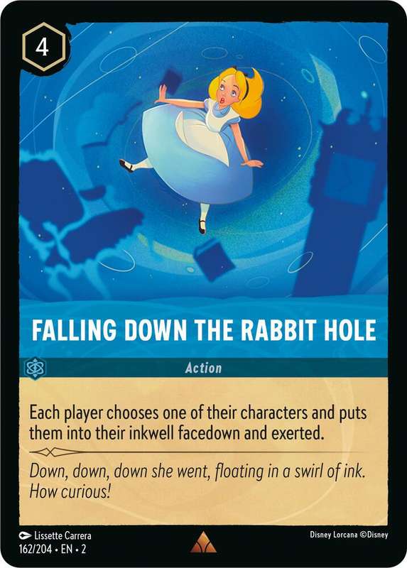 Disney Lorcana Trading Card Game - Rare - Falling Down the Rabbit Hole - Rise of the Floodborn (2)