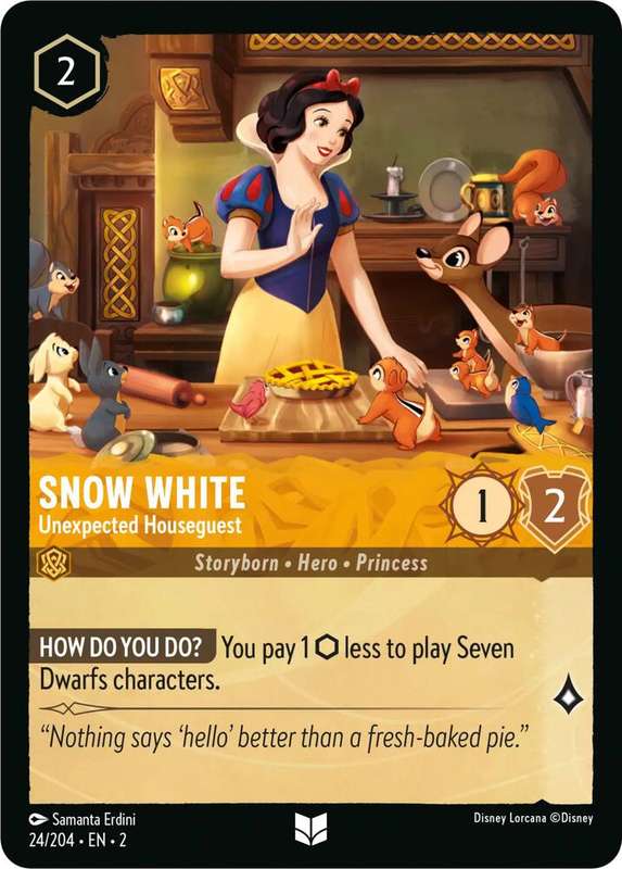 Disney Lorcana Trading Card Game - Snow White - Unexpected Houseguest - Rise of the Floodborn (2) Ri