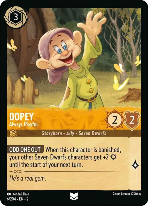 Disney Lorcana Trading Card Game - Dopey - Always Playful - Rise of the Floodborn (2)