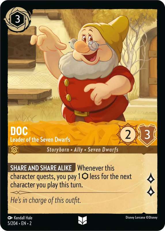 Disney Lorcana Trading Card Game - Doc - Leader of the Seven Dwarfs - Rise of the Floodborn (2)
