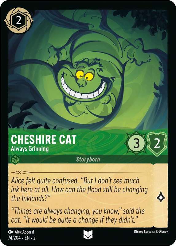 Disney Lorcana Trading Card Game - Cheshire Cat - Always Grinning - Rise of the Floodborn (2)
