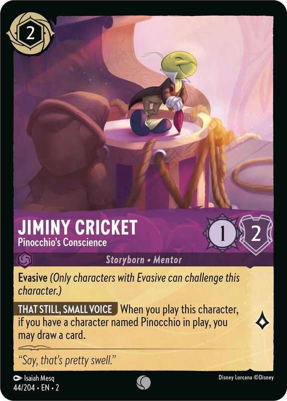 Disney Lorcana Trading Card Game - Jiminy Cricket - Pinocchio's Conscience - Rise of the Floodborn (