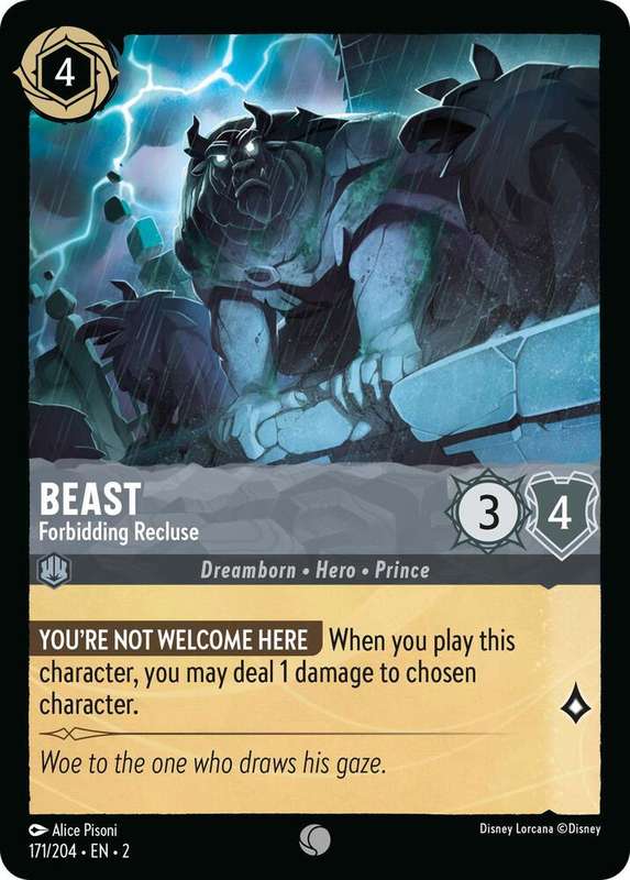 Disney Lorcana Trading Card Game - Beast - Forbidding Recluse - Rise of the Floodborn (2)
