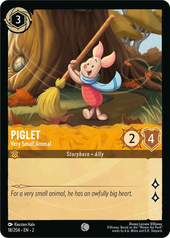 Disney Lorcana Trading Card Game - Piglet - Very Small Animal - Rise of the Floodborn (2)