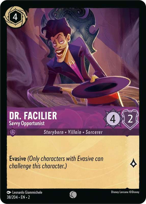 Disney Lorcana Trading Card Game - Dr. Facilier - Savvy Opportunist - Rise of the Floodborn (2)