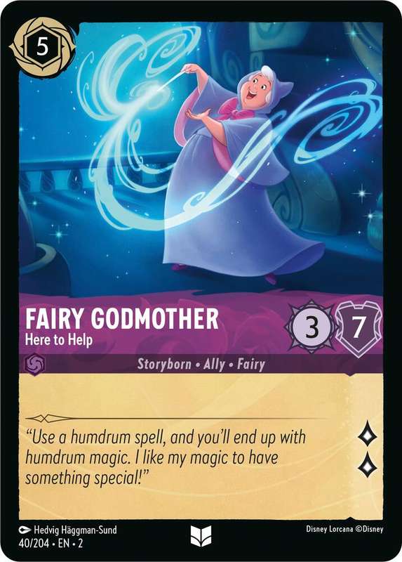 Disney Lorcana Trading Card Game - Fairy Godmother - Here to Help - Rise of the Floodborn (2)
