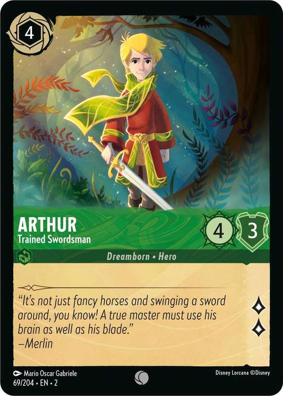 Disney Lorcana Trading Card Game - Arthur - Trained Swordsman - Rise of the Floodborn (2)