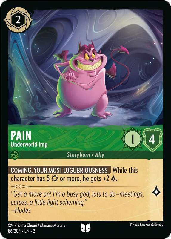 Disney Lorcana Trading Card Game - Pain - Underworld Imp - Rise of the Floodborn (2)