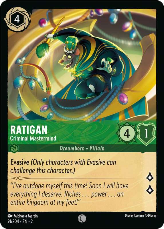 Disney Lorcana Trading Card Game - Ratigan - Criminal Mastermind - Rise of the Floodborn (2)