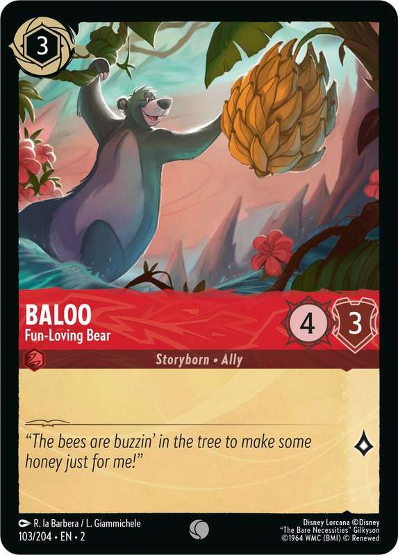 Disney Lorcana Trading Card Game - Baloo - Fun-Loving Bear - Rise of the Floodborn (2)