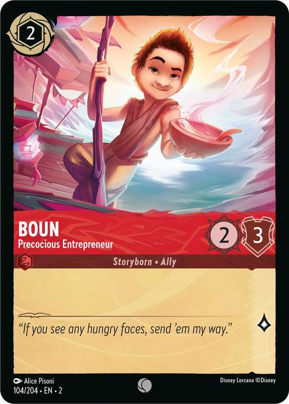 Disney Lorcana Trading Card Game - Boun - Precocious Entrepreneur - Rise of the Floodborn (2)