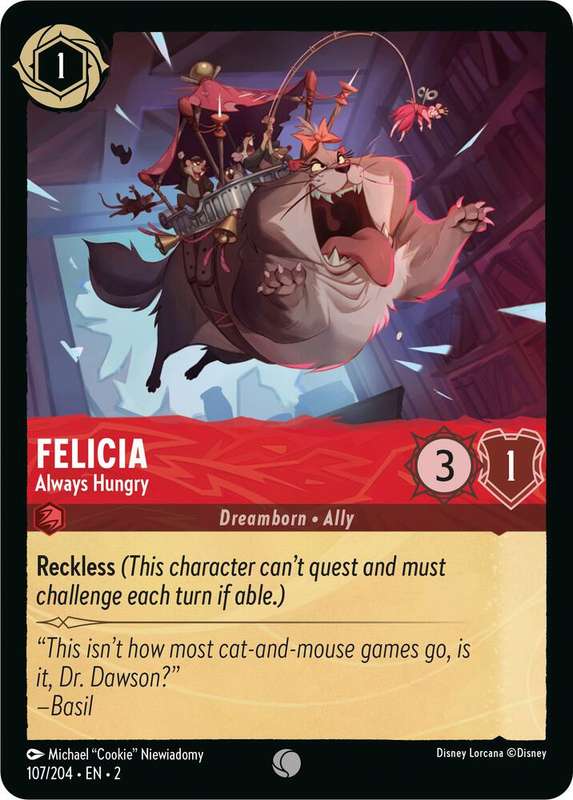 Disney Lorcana Trading Card Game - Felicia - Always Hungry - Rise of the Floodborn (2)