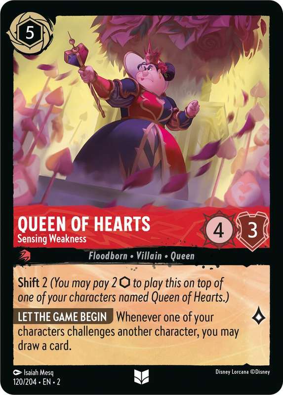Disney Lorcana Trading Card Game - Queen of Hearts - Sensing Weakness - Rise of the Floodborn (2)