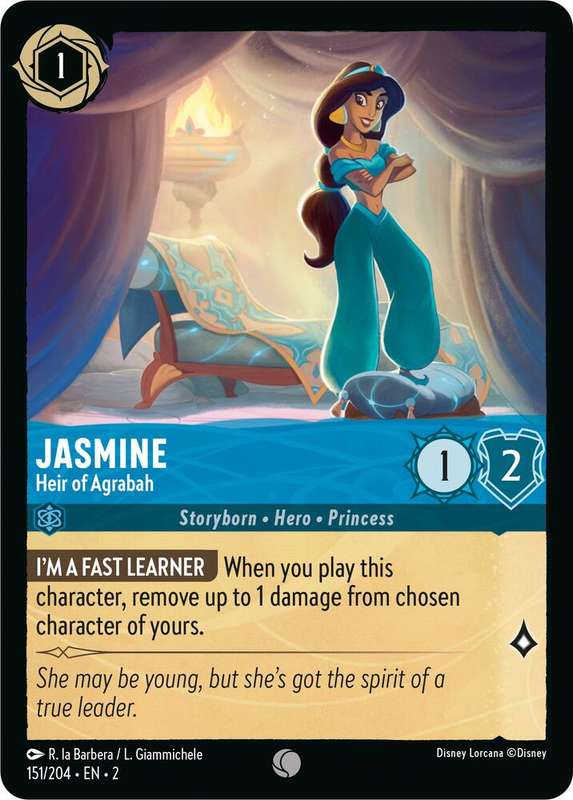 Disney Lorcana Trading Card Game -  Jasmine - Heir of Agrabah - Rise of the Floodborn (2)