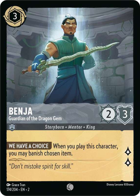 Disney Lorcana Trading Card Game - Benja - Guardian of the Dragon Gem - Rise of the Floodborn (2)