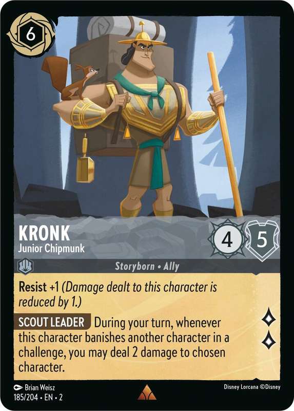 Disney Lorcana Trading Card Game - rare - Kronk - Junior Chipmunk - Rise of the Floodborn (2)