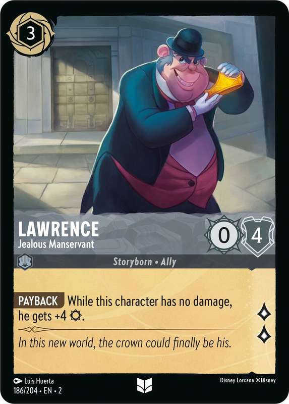 Disney Lorcana Trading Card Game - Lawrence - Jealous Manservant - Rise of the Floodborn (2)