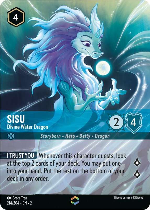 Disney Lorcana Trading Card Game - Sisu - Divine Water Dragon (Alternate Art) - 214/204 - Enchanted