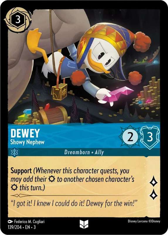 Disney Lorcana Trading Card Game - Dewey - Showy Nephew - Into the Inklands (3)