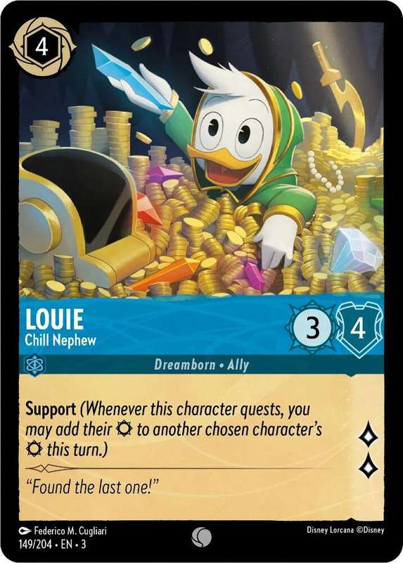 Disney Lorcana Trading Card Game - Louie - Chill Nephew - Into the Inklands (3)