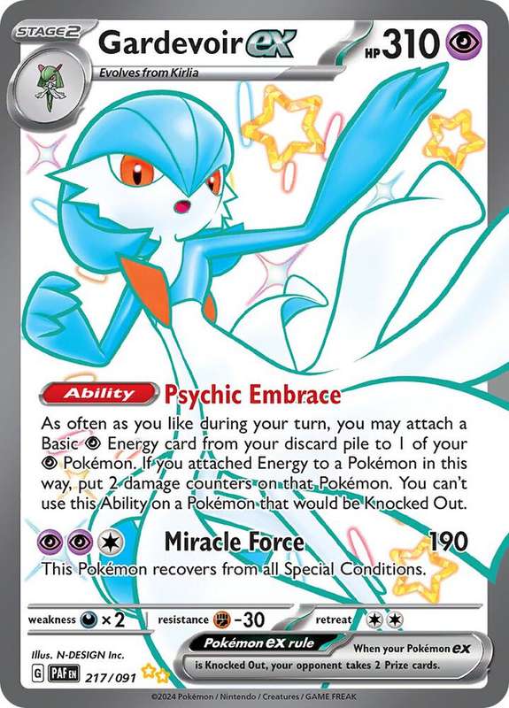 Pokemon Trading Card Game - Gardevoir ex - 217/091 - SV: Paldean Fates (PAF)