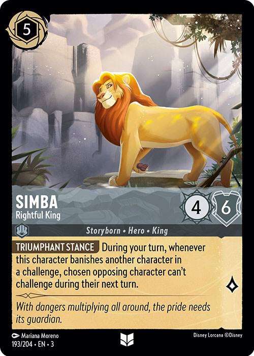 Disney Lorcana Trading Card Game - Simba - Rightful King - Into the Inklands (3)