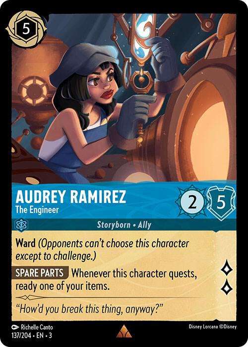 Disney Lorcana Trading Card Game - Rare - Audrey Ramirez - The Engineer - Into the Inklands (3)