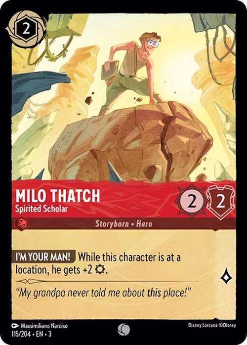 Disney Lorcana Trading Card Game - Milo Thatch - Spirited Scholar - Into the Inklands (3)