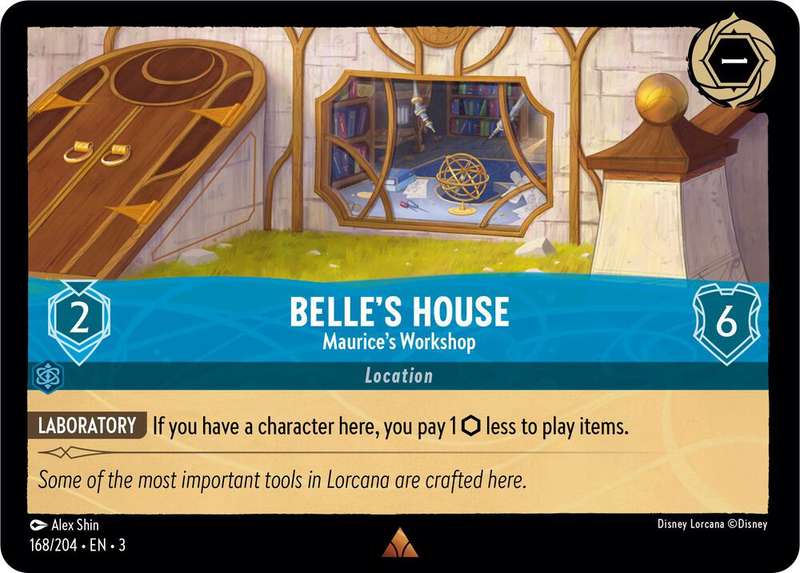 Disney Lorcana Trading Card Game - Rare - Belle's House - Maurice's Workshop - Into the Inklands (3)